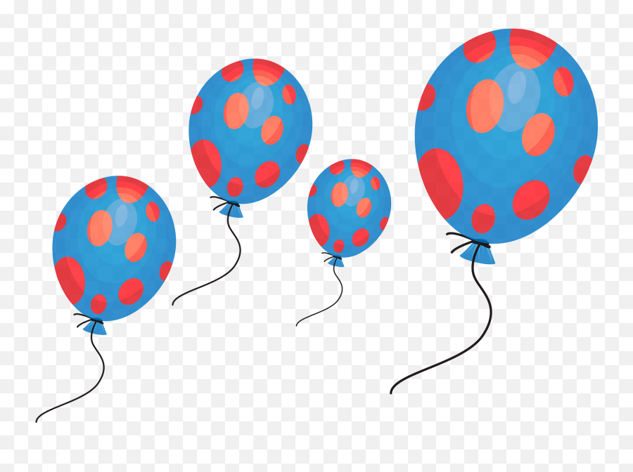 Blue Polka Dot Balloons Clipart - Balloons Clipart Emoji,Balloon Clipart