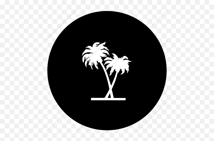 Black And White Tree In Circle Logo - White On Black Palm Trees Emoji,Palm Tree Logo
