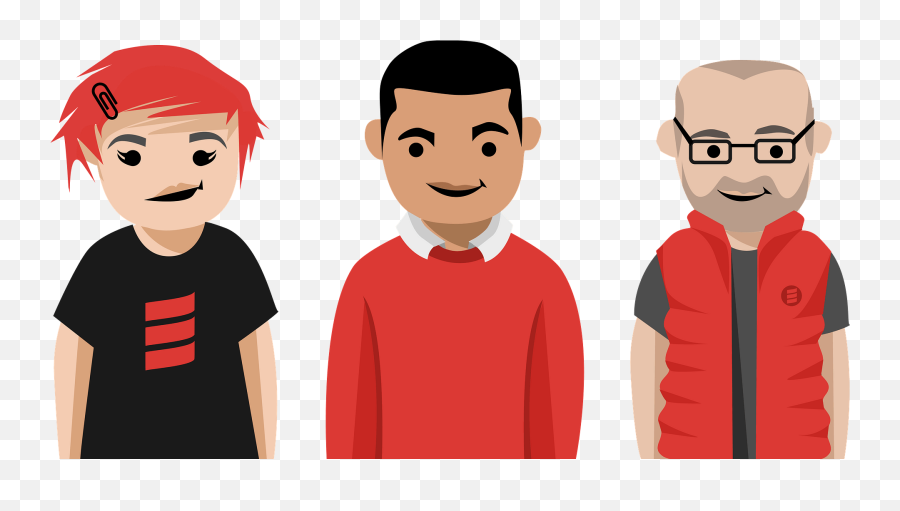 Group Of People Wearing Red Clipart - People Wearing Red Clipart Emoji,Group Of People Clipart