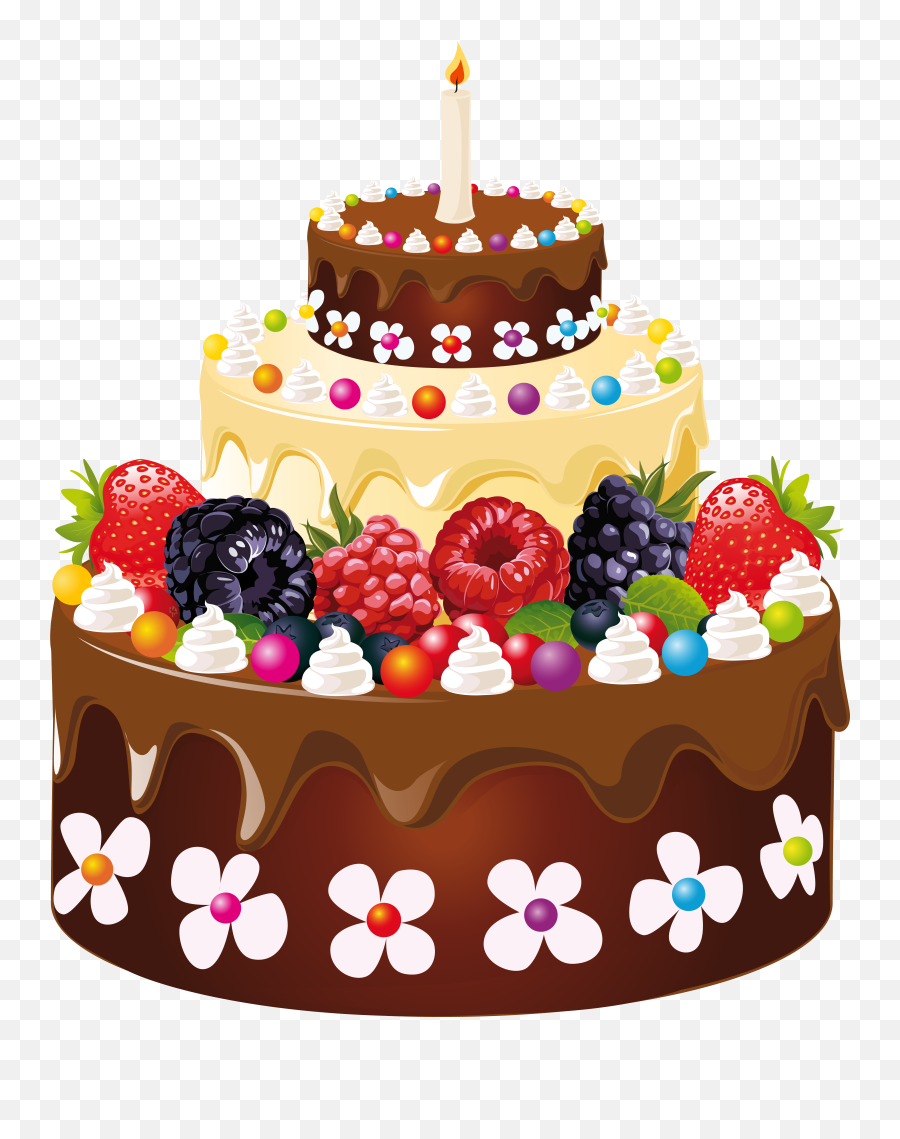 Birthday Cake With Candle Png Clipart - Cake Images Hd Png Emoji,Birthday Cake Clipart