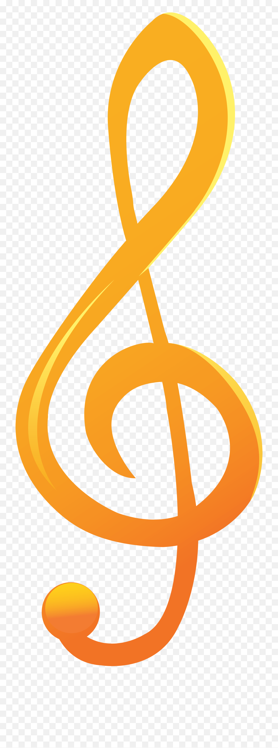 Clef Png - Treble Clef Transparent Background Orange Emoji,Bass Clef Png