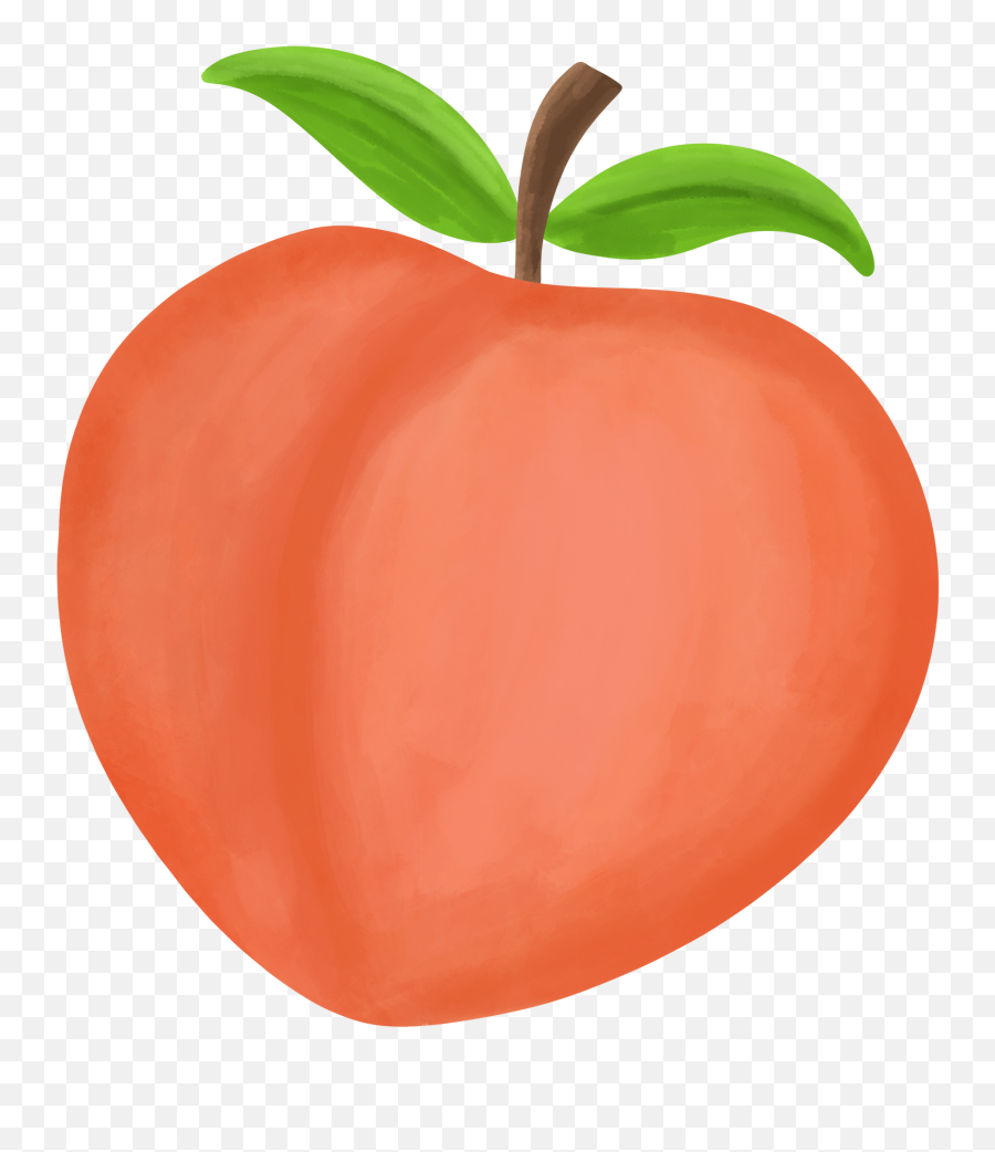 Watercolor Peach Emoji,Peach Transparent Background