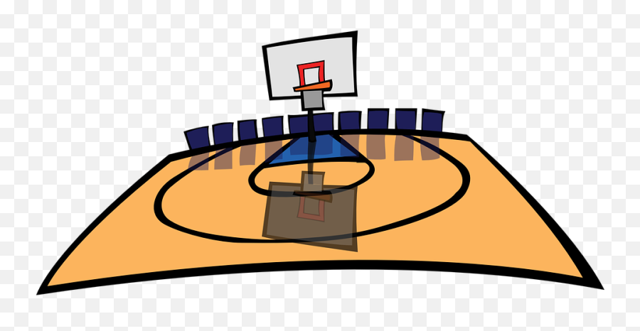 Basketball Court Clipart Png Png Image - Cartoon Basketball Gym Emoji,Basketball Hoop Clipart