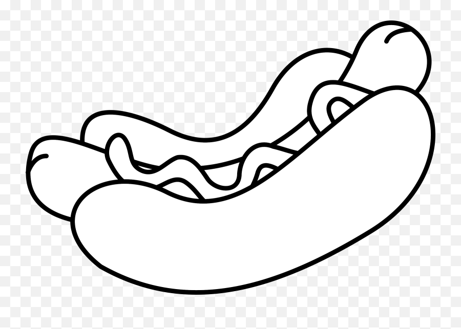 Hotdog Clip Art At Clker - Outline Hot Dog Clipart Black And White Emoji,Hot Dog Clipart
