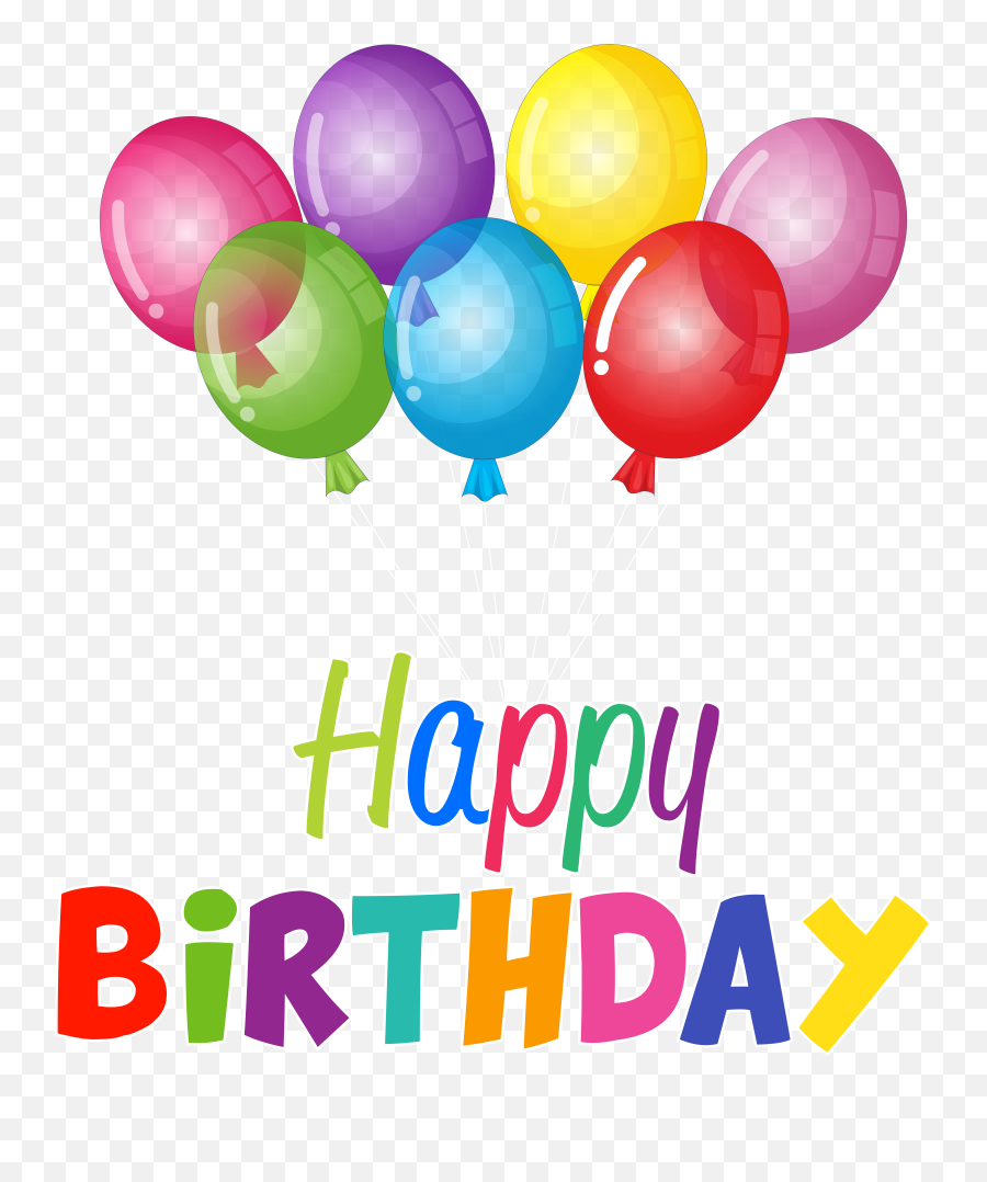 Balloons Clipart Happy Birthday Png - Logo Transparent Birthday Happy Birthday Balloon Drawing Emoji,Happy Birthday Logo