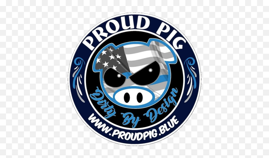 Proud Pig - Home Of The Finest And Bluest Swine Swag Emoji,Blue Line Logo