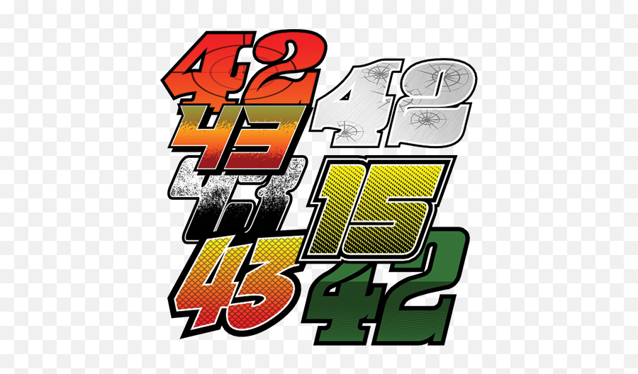 Race Car Numbers - Number Kits Racegraphicscom Race Car Number Font Generator Emoji,Racing Logos