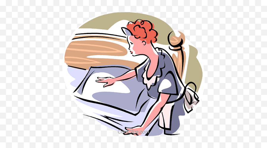 Maid Royalty Free Vector Clip Art - Make The Bed Png Emoji,Make Bed Clipart