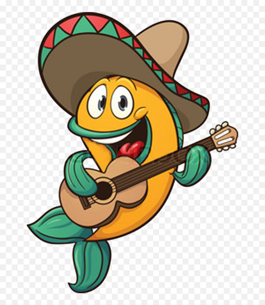 Library Of Mexican Fish Svg Black And White Library Png - Fish Playing Guitar Emoji,Taco Clipart