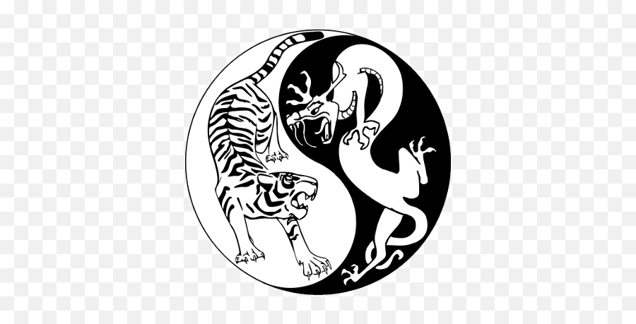 Yin - Small Dragon And Tiger Yin Yang Tattoo Emoji,Yin And Yang Png