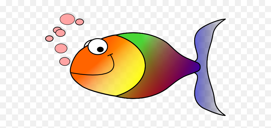Rainbow Fish Clipart - Fish Fins Clipart Emoji,Fish Clipart