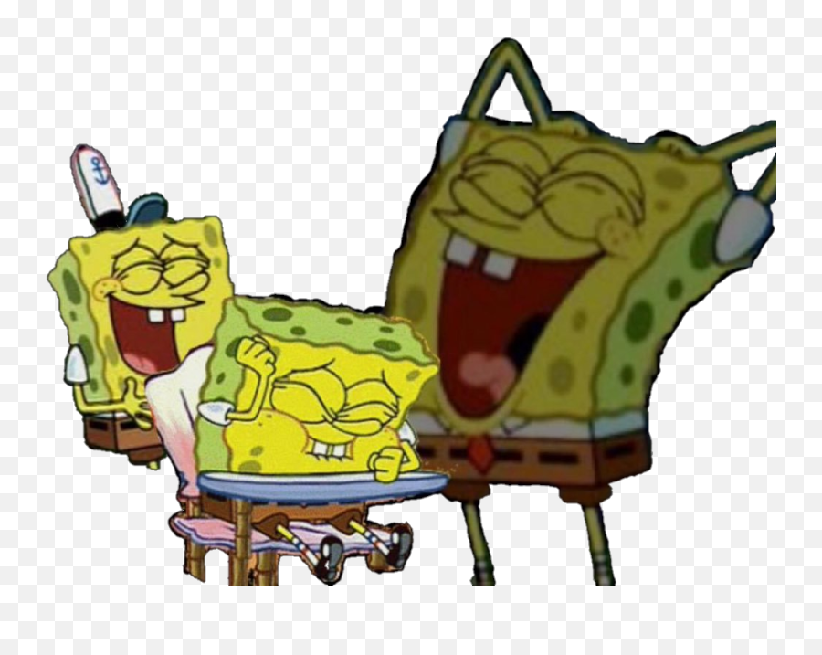 Laughing Spongebob Sticker Blank - Laughing Sticker Meme Emoji,Spongebob Meme Png
