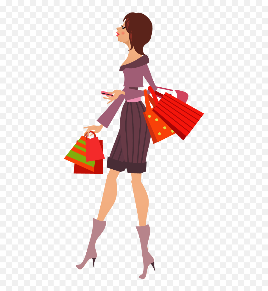 Download Bag Clipart Fashion Shopping - Animated Girl With Shopping Bag Emoji,Shopping Clipart