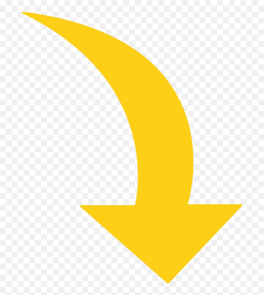 Curved Yellow Arrow Png Transparent - Transparent Background Yellow Curved Arrow Emoji,Curved Arrow Png
