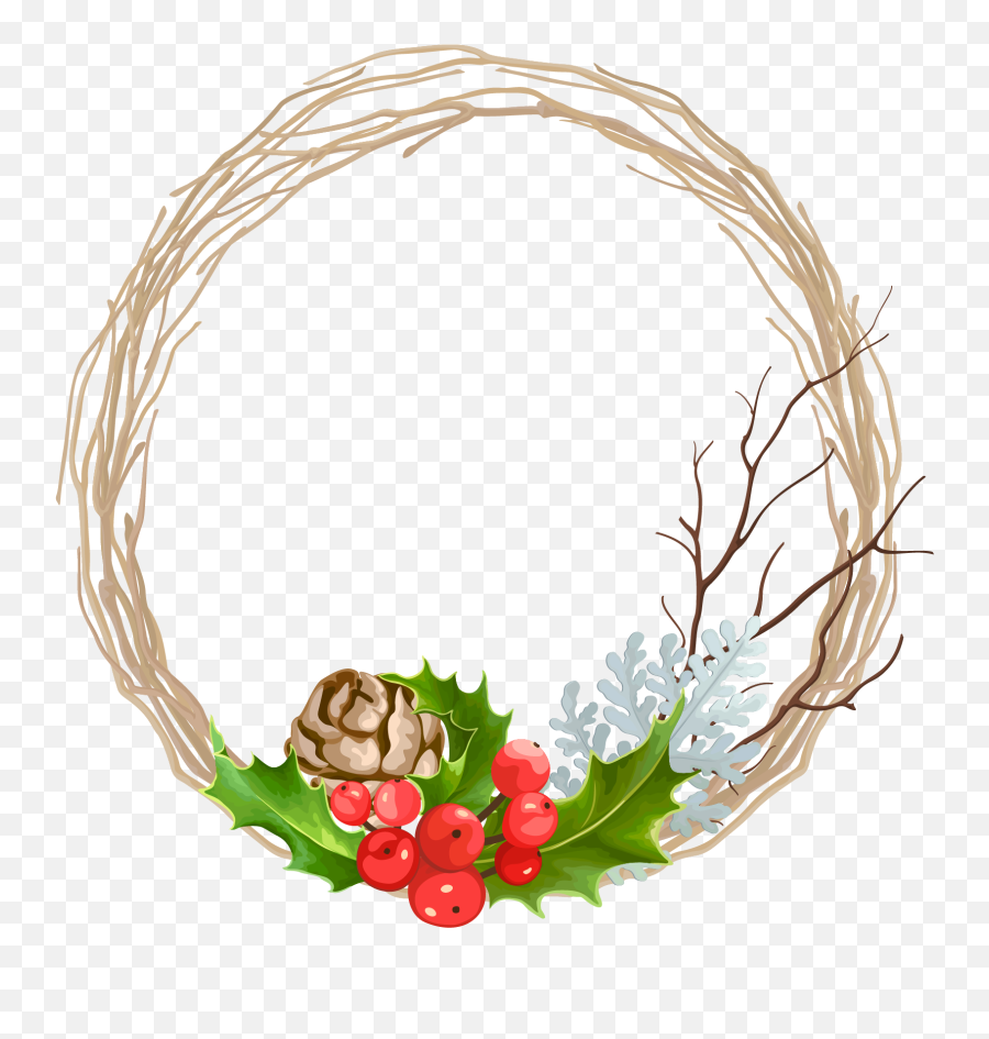 Wreath Vector Png Picture 2236655 Wreath Vector Png - Christmas Wreath Png Vector Emoji,Wreath Png