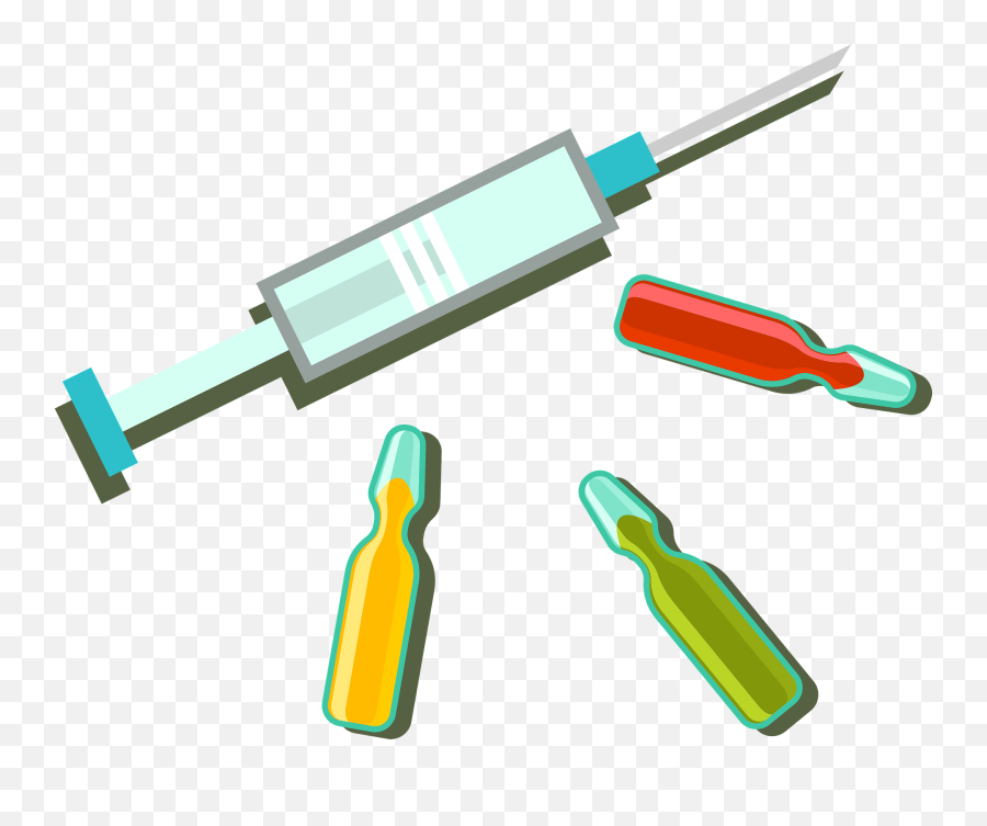 Syringe And Vials Clipart - Hypodermic Needle Emoji,Syringe Clipart