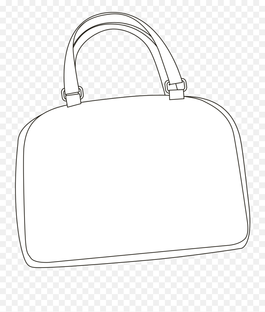 White Bag Outline Png Transparent Png - Free Purse Clip Art Black And White Emoji,Purse Clipart