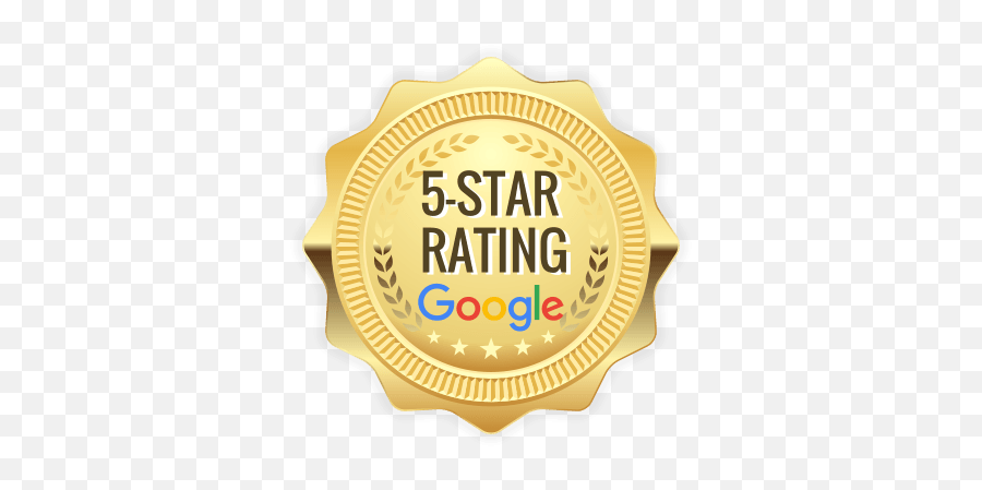 Google - 5 Star Google Rating Badge Emoji,5 Stars Png