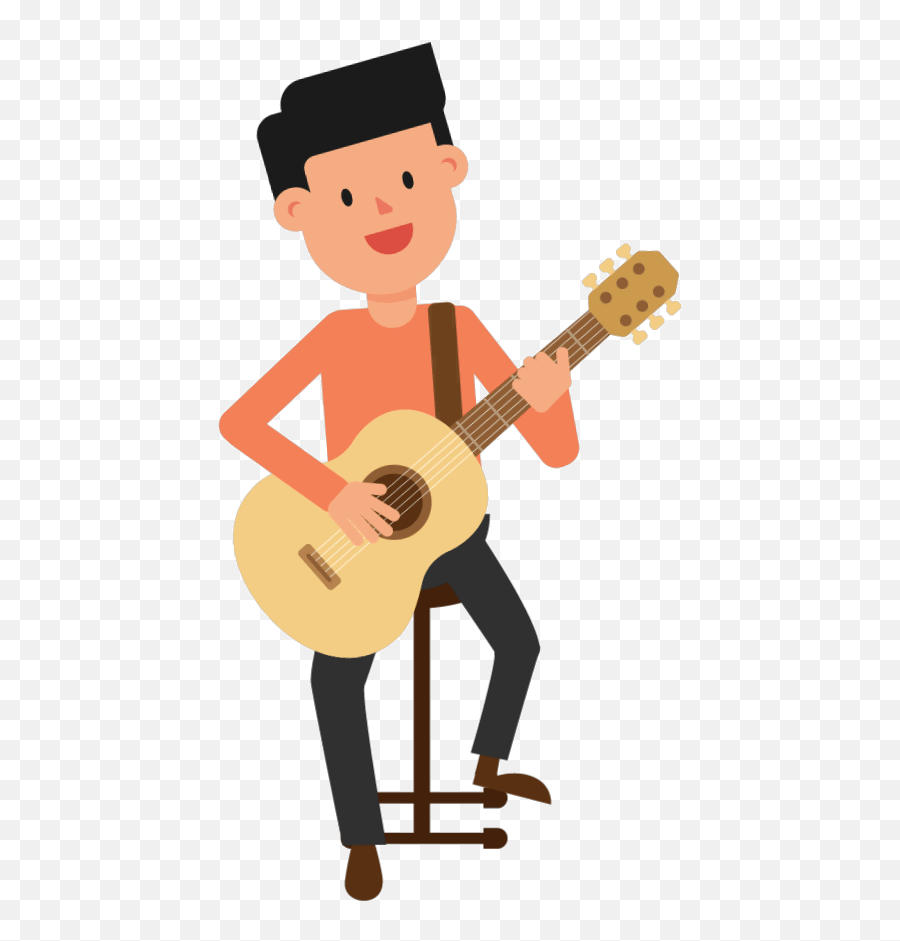 Runner Clipart Animation Transparent - Guitarist Playing Guitar Cartoon Emoji,Runner Clipart