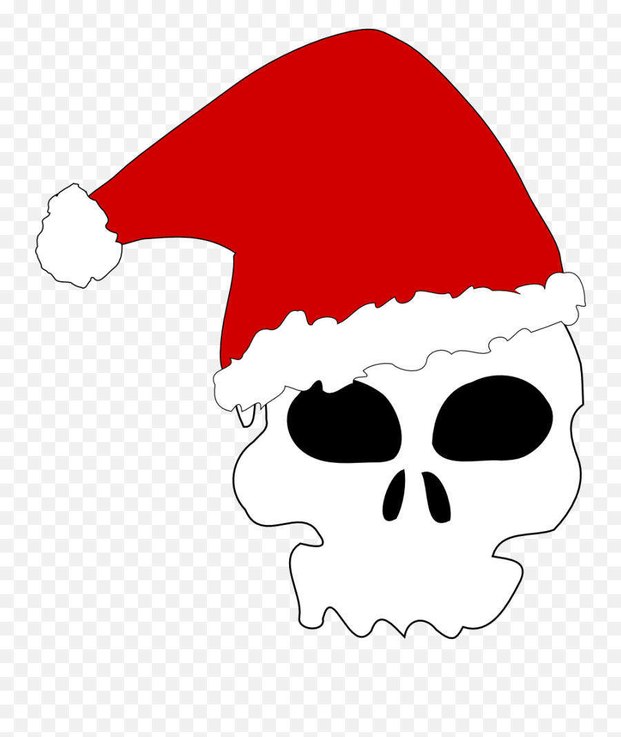 Santa Skull - Santa Hat Clip Art Emoji,Skull Clipart