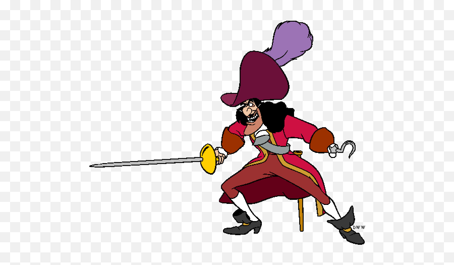 Captain Hook Smee And Crocodile Clip - Captain Hook Peter Pan Clipart Emoji,Hook Clipart