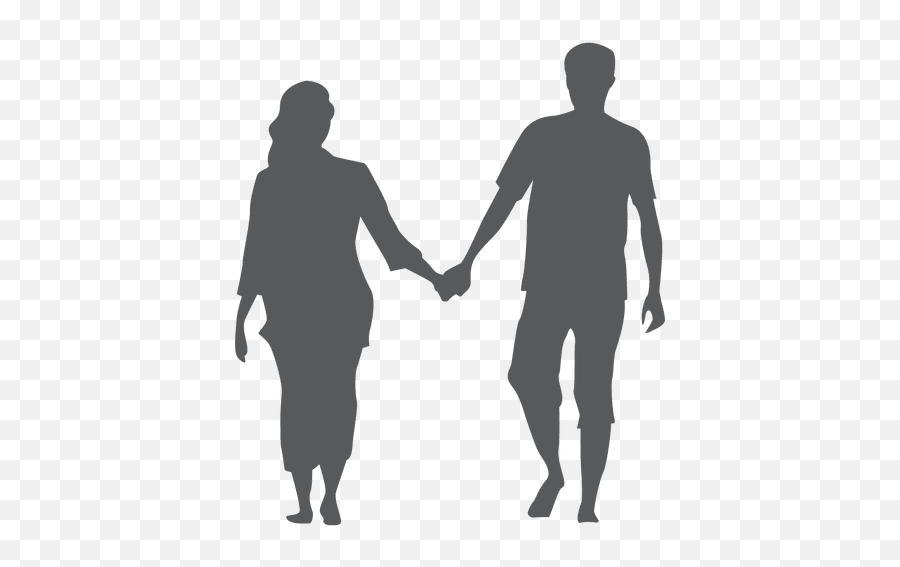 Woman Silhouette Holding Hands Homo Sapiens - Love Between Transparent Woman And Man Silhouette Emoji,People Holding Hands Clipart
