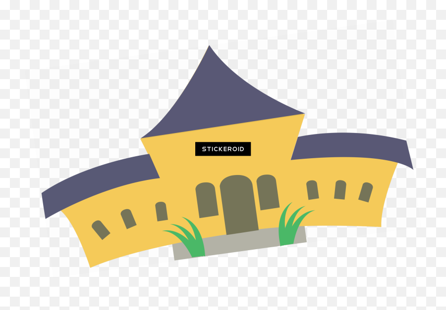 School Building - Language Emoji,School Building Clipart