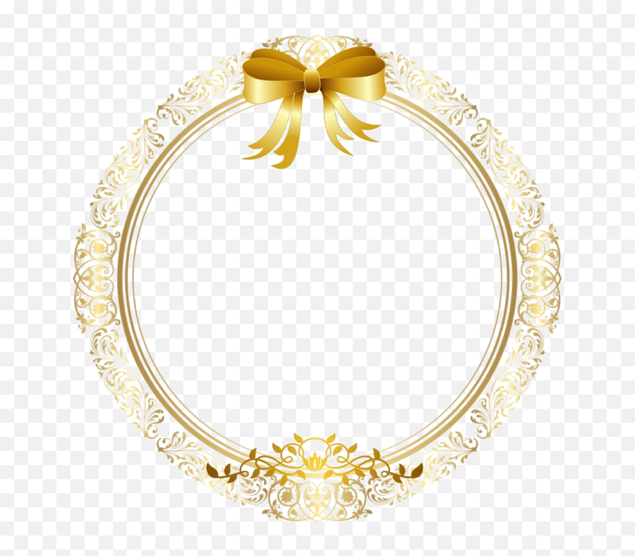 Round Gold Frame Png - Frame Golden Circle Png Emoji,Round Frame Png