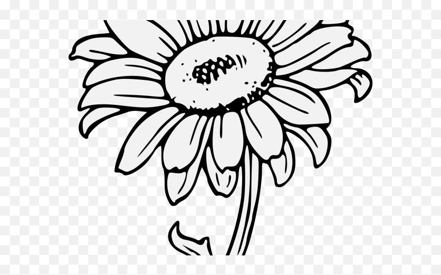Sunflower Drawing Png - Drawn Sunflower Traceable Sunflower Clip Art Emoji,Sunflower Clipart