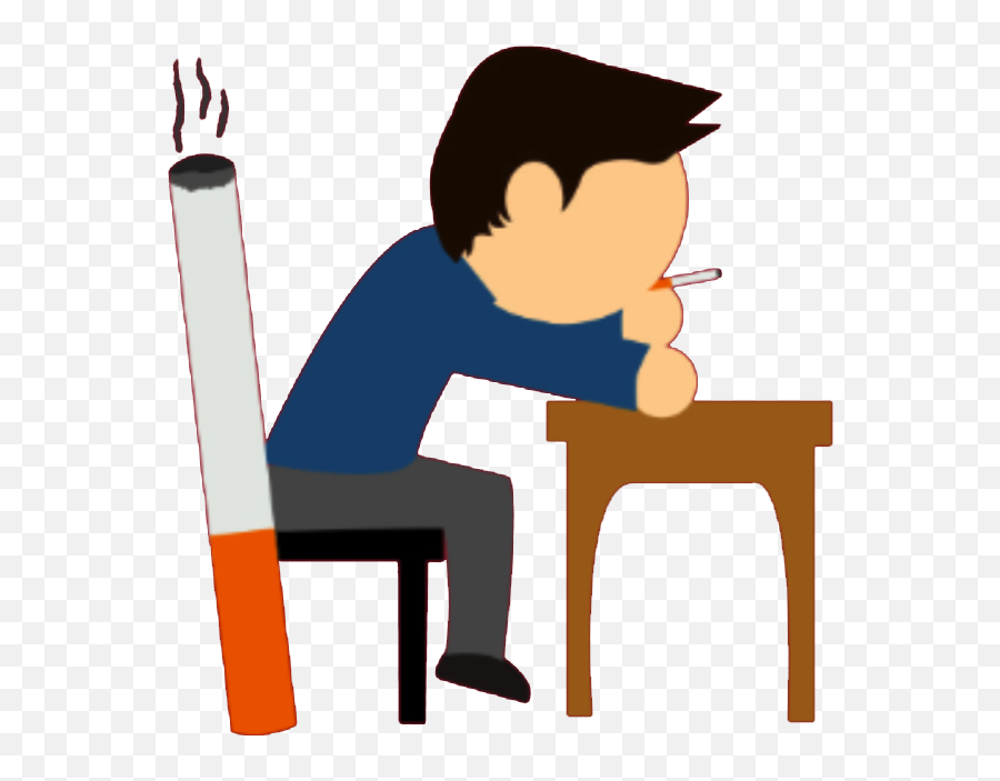 Boy Standing Png - Unhealthy Person Unhealthy Lifestyle Clipart Emoji,Smoking Clipart