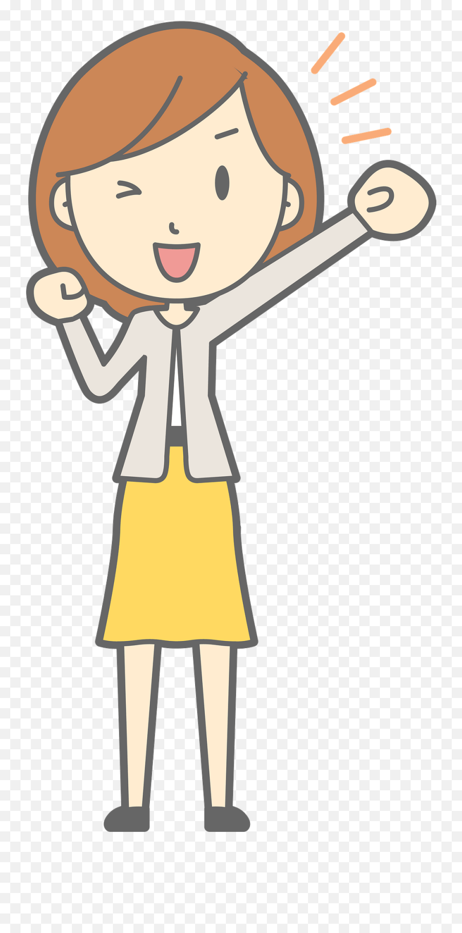 Louise Office Lady Is Cheering Clipart Free Download - Happy Emoji,Cheer Clipart