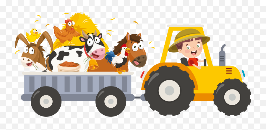 Little Farmer With Animals Toy Sticker Emoji,Farmer On Tractor Clipart