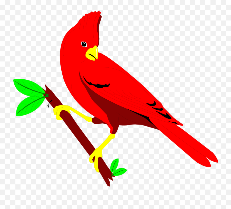 Clip Art Cardinal Bird Scene - Red Bird Gif Transparent Background Emoji,Cardinal Clipart