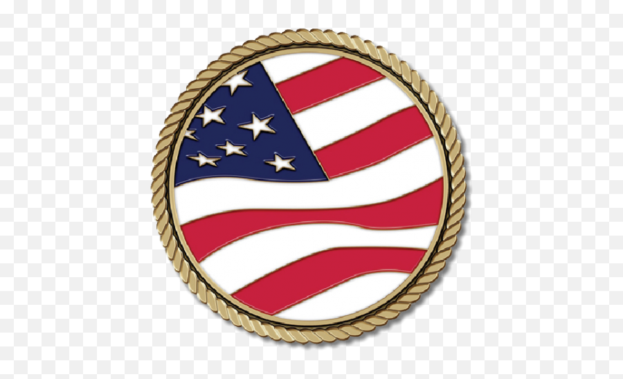 Us Flag Medallion Emoji,American Flag Circle Png