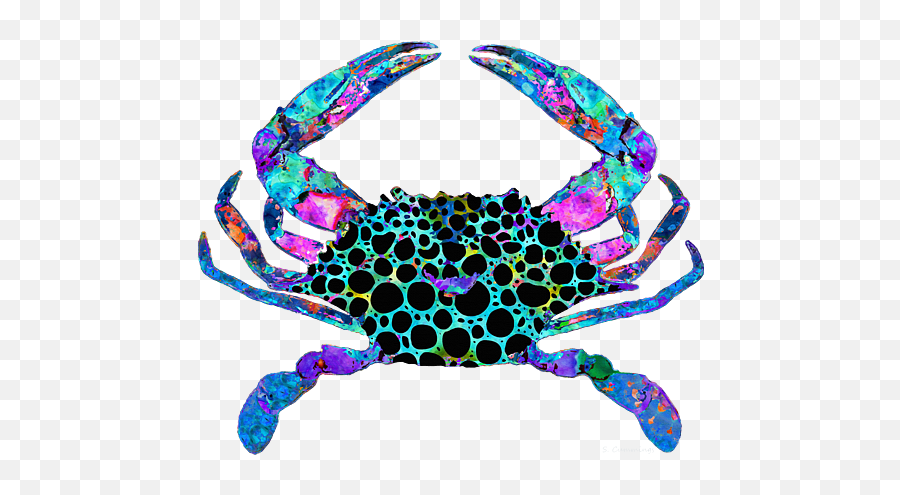 Mandala Blue Crab - Colorful Beach Art Sharon Cummings Puzzle Emoji,Blue Crab Png
