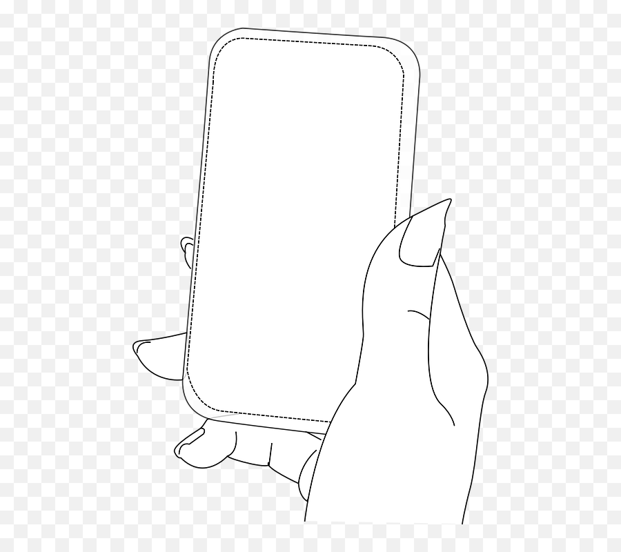 Hand With Smartphone Clipart I2clipart - Royalty Free Clip Art Smart Phone White On Black Emoji,Smartphone Clipart