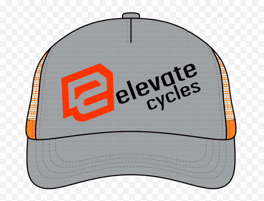 Elevate Cycles Trucker Hat Orange Front - Baseball Cap For Adult Emoji,Baseball Cap Clipart