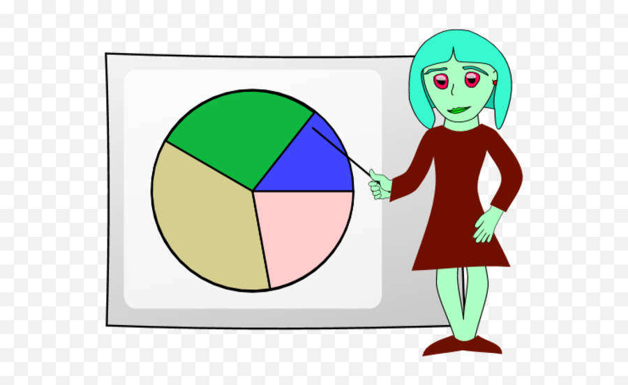 Large Woman Explaining Pie Chart - Microsoft Powerpoint Emoji,Chart Clipart