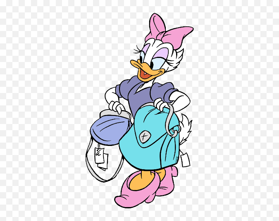 Gevonden Op Bing Via Wwwdisneyclipscom Donald And Daisy - Daisy Duck Shopping Clip Art Emoji,Walt Disney Animation Studios Logo