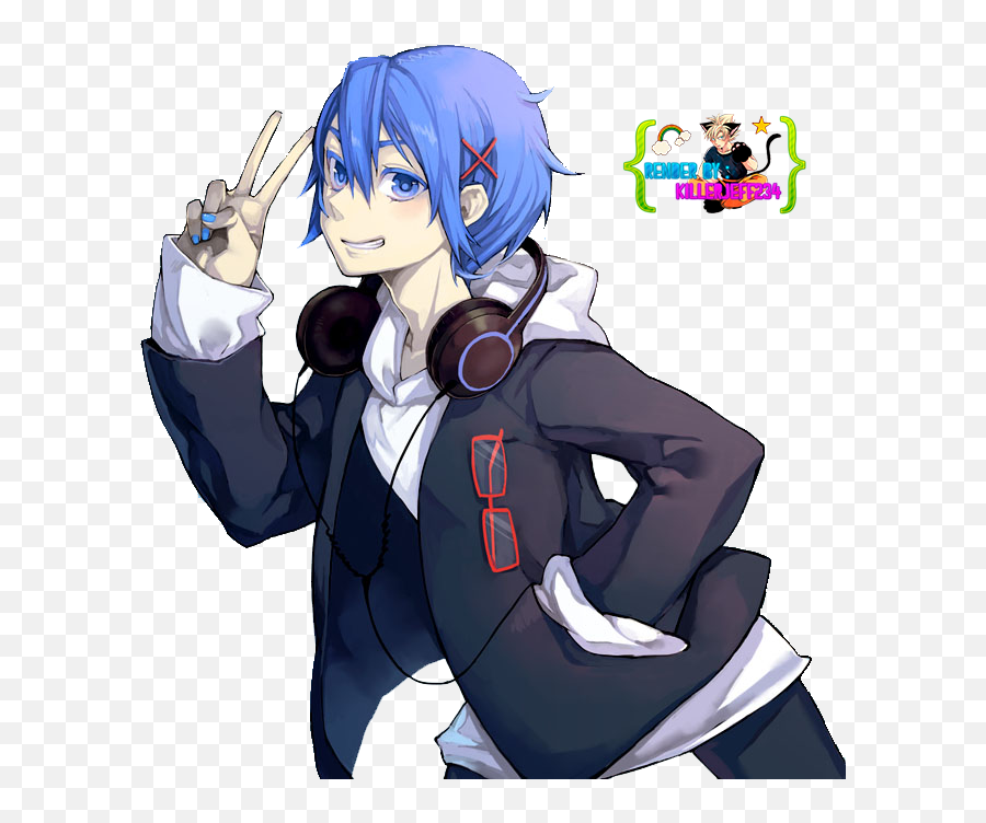 Picture - Anime Boy Blue Hair Png Transparent Png Full Anime Blue Hair Boy Png Transparent Emoji,Anime Hair Png