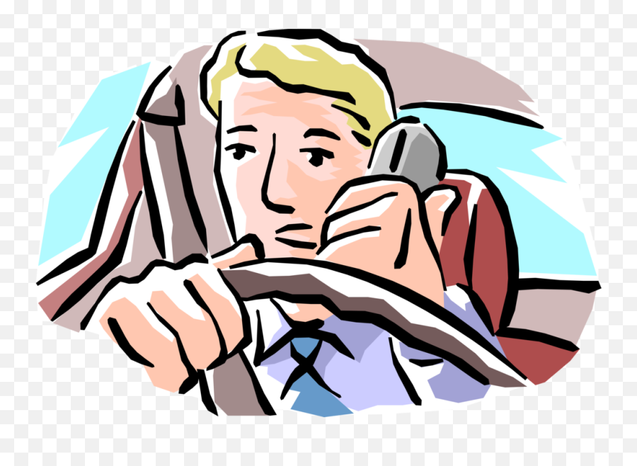 Entrepreneur Breaks The Law Driving With Phone - Vector Image Phone While Driving Clipart Emoji,Phone Vector Png