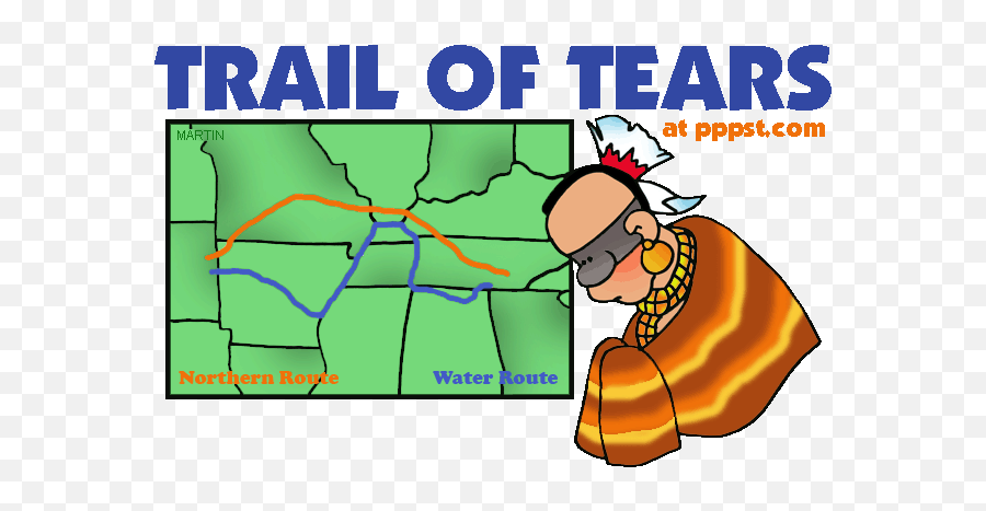 Trail Of Tears For Kids Teachers - Trail Of Tears Map Route Fot Kids Emoji,Tears Clipart