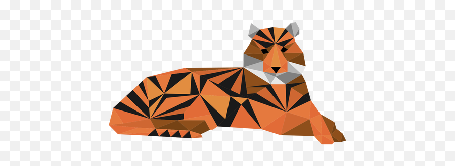 Tiger Stripe Muzzle Tail Low Poly Emoji,Low Poly Logo