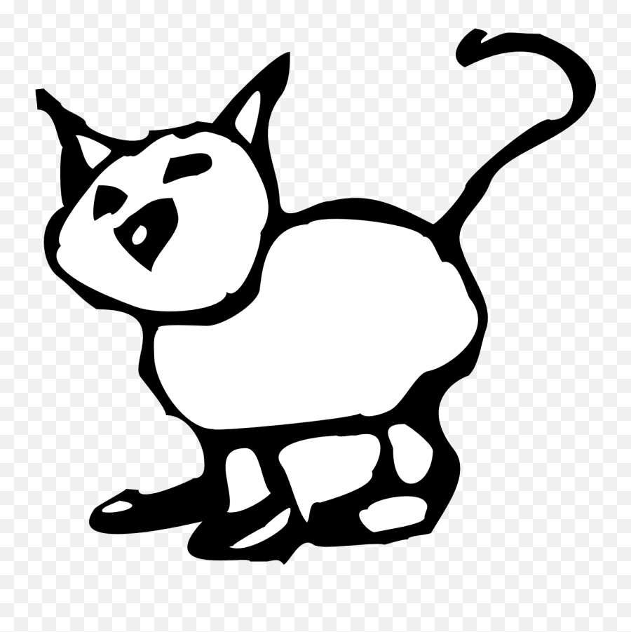 Cartoon Black And White Cat - Dot Emoji,Cat Clipart Black And White