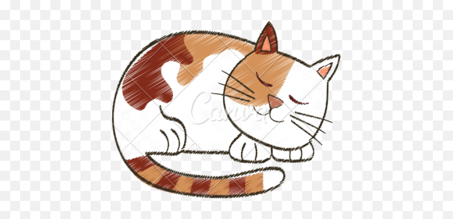 Drawn Kitten Cute Sleeping Cat Clipart - Full Size Clipart Emoji,Kitten Transparent Background