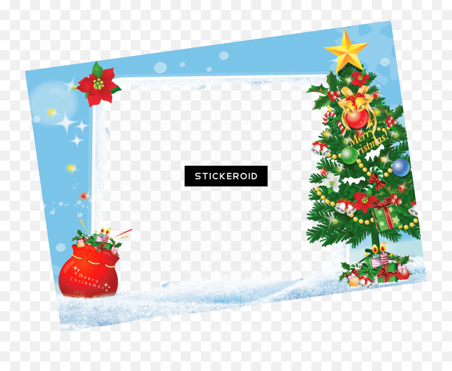 Merry Christmas Frame Tree Gifts - Fondos De Navidad En En Png Emoji,Christmas Borders Clipart