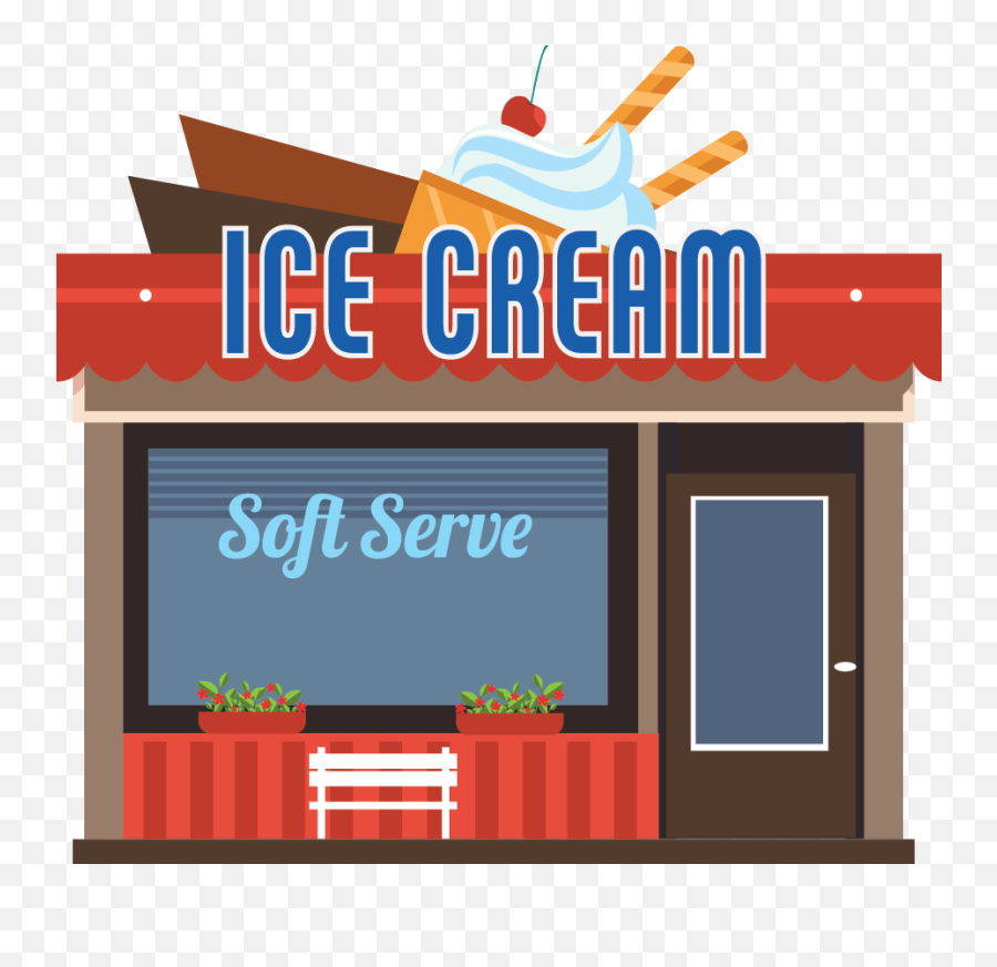 Icecream Clipart Store Icecream Store Transparent Free For - Ice Cream Shop Cartoon Png Emoji,Store Clipart
