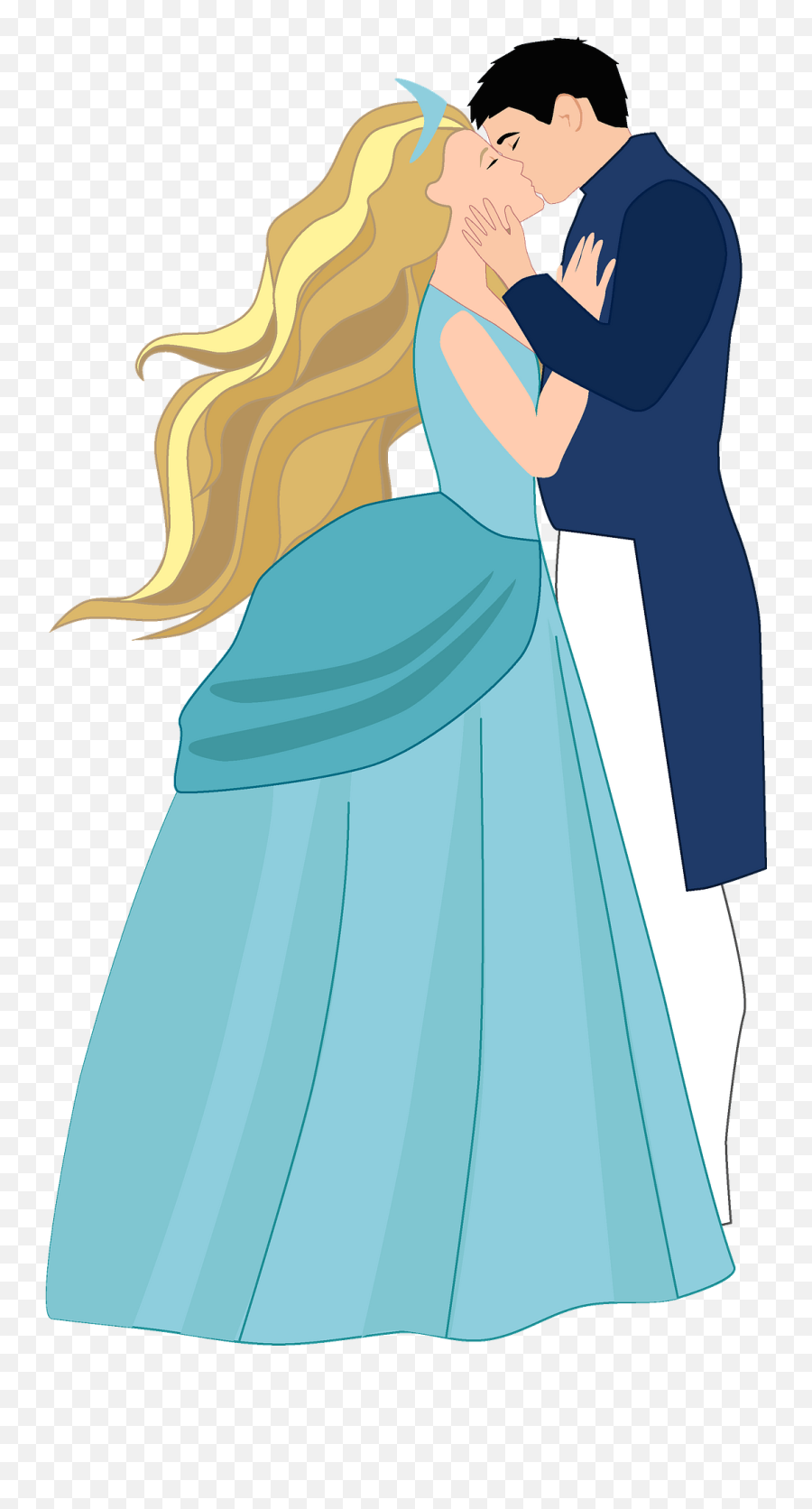 Prince Kissing Cinderella Clipart Free Download Transparent - Cinderella And Prince Cliparts Emoji,Cinderella Clipart