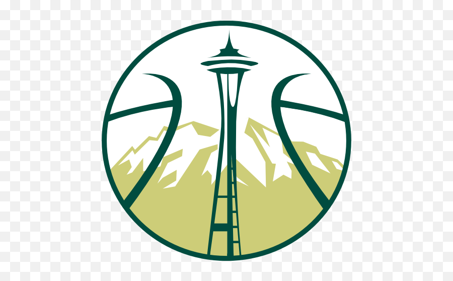 Seattle Basketball Logo - Seattle Space Needle Logo Basketball Emoji,Basketball Logo