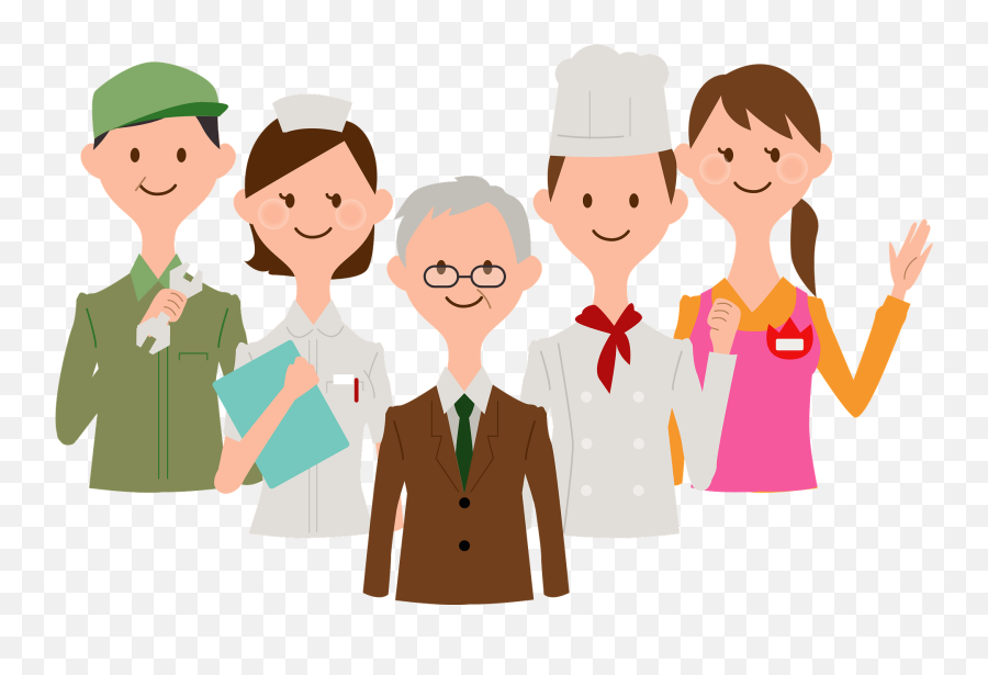 Workers With Different Jobs Clipart - Jobs Clipart Transparent Emoji,Group Clipart